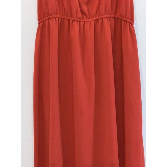 Anthropology Open Weaved Back Maxi Dress Women’s Large Rust Sheer Bottom - Picture 7 of 10